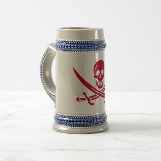 Jarra De Cerveza Bandera pirata de Calico Jack Cráneo y Espadas Car