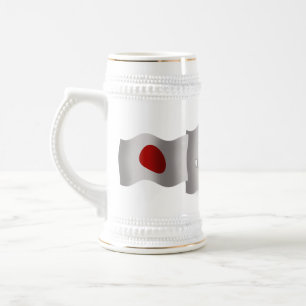 Jarra De Cerveza Bandera que agita de Japón