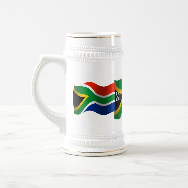 Jarra De Cerveza Bandera que agita de Suráfrica (Izquierda)