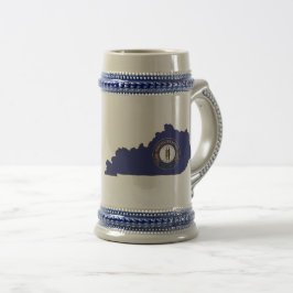 Jarra De Cerveza Bandera y mapa del estado de Kentucky