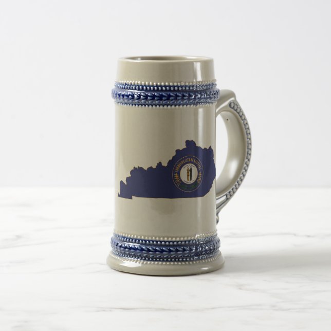 Jarra De Cerveza Bandera y mapa del estado de Kentucky (Anverso derecho)