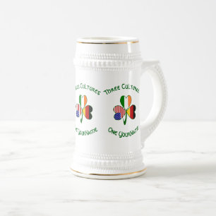 Jarra De Cerveza Banderas de Alemania Irlanda EE. UU. Trébol Person