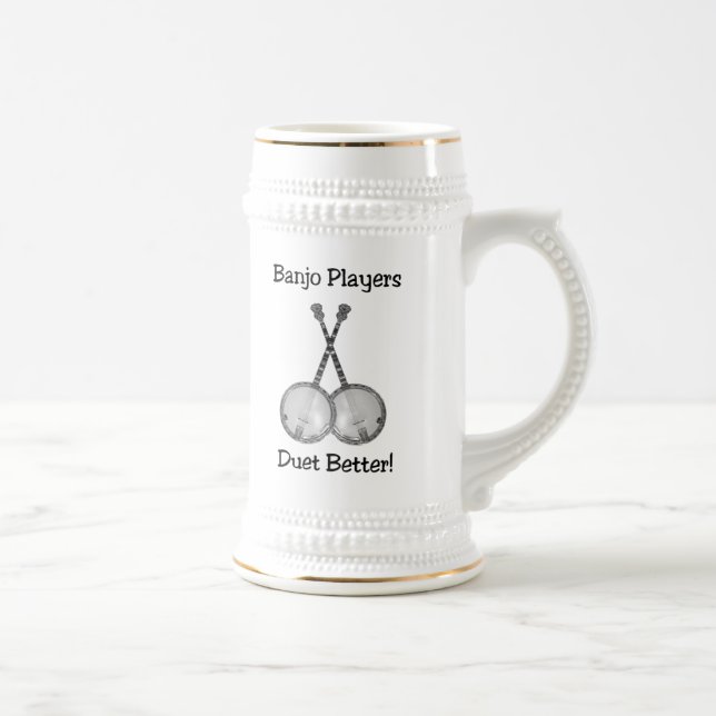 Jarra De Cerveza Banjo Duet Stein (Derecha)