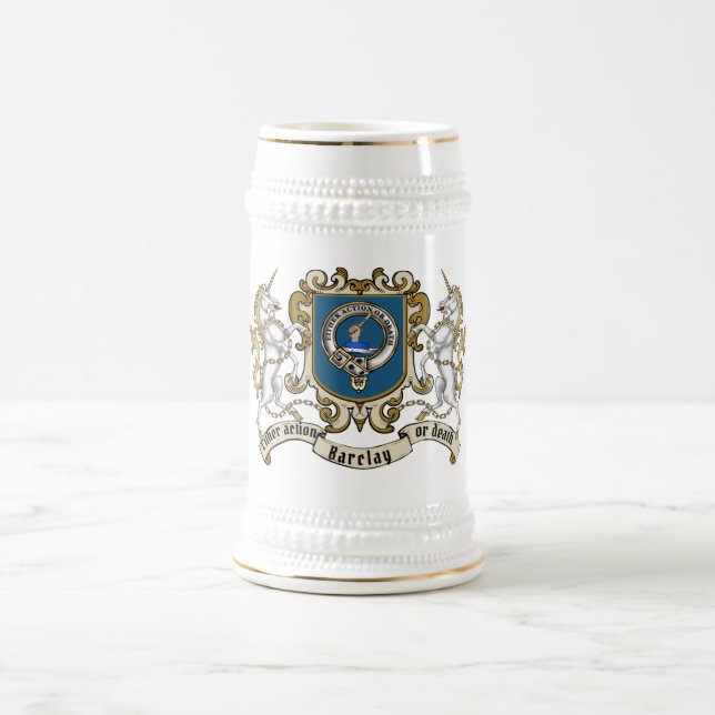 Jarra De Cerveza Barclay Clan Badge & Unicorn (Centro)