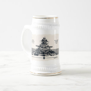 Jarra De Cerveza Barco de guerra Bismarck Stein