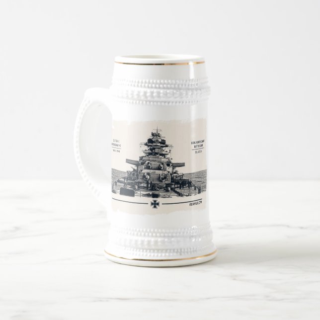 Jarra De Cerveza Barco de guerra Bismarck Stein (Anverso izquierdo)
