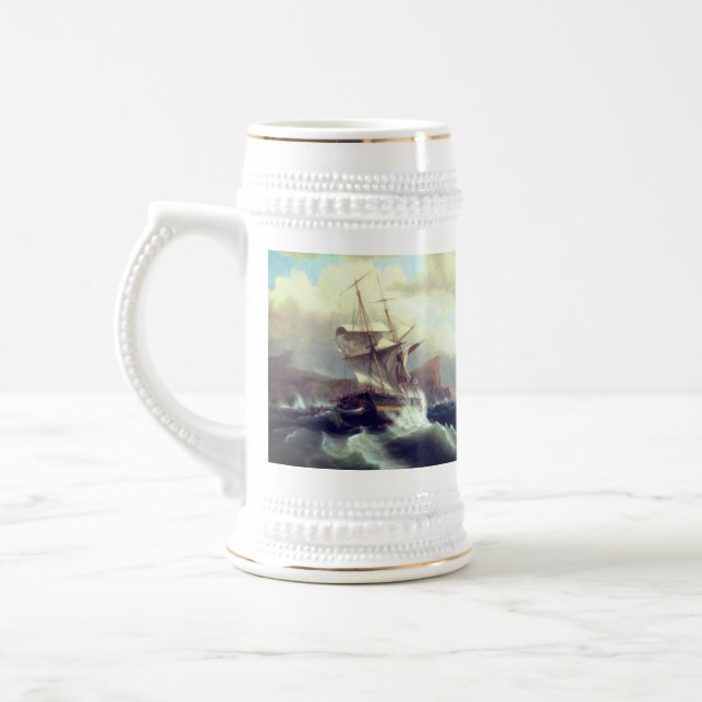 Jarra De Cerveza Barco estadounidense en peligro 1841 (Izquierda)