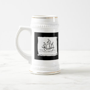 Jarra De Cerveza Barco pirata.