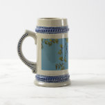 Jarra De Cerveza beautiful branch with green and yellow leaves hug<br><div class="desc">beautiful branch with green and yellow leaves hugging a clear blue sky . a great design fitting for artists and nature lovers who adore the sight of a beautiful blue sky hugging green and yellow plants and trees. it can also be given as a gift during happy occasions to your...</div>