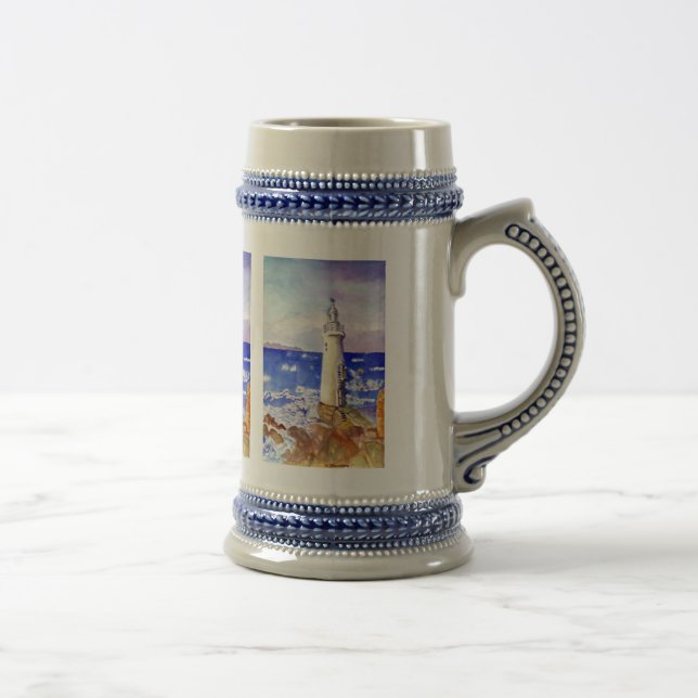 JARRA DE CERVEZA BEBER STEINS - "LIGHTHOUSE" POR H DAVIDSOHN (Derecha)