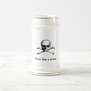 Jarra De Cerveza Bebida como un pirata