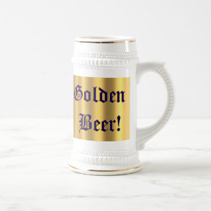 Jarra De Cerveza Beer dorada en diseño dorado #1 Stein
