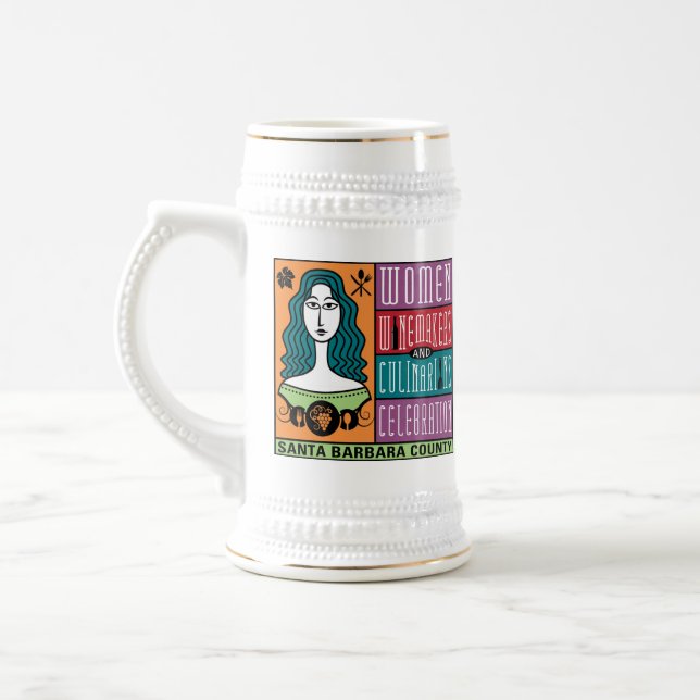 Jarra De Cerveza Beer Stein - WWCC del condado de Santa Barbara (Izquierda)