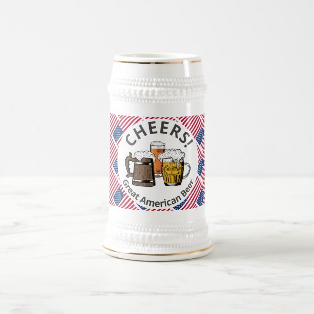 Jarra De Cerveza Beers Cheers USA FLAG American Personalized Person (Centro)