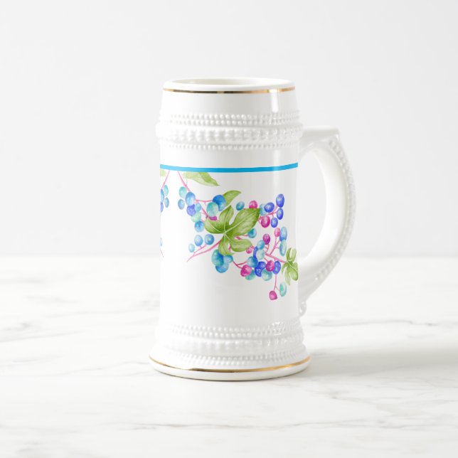 Jarra De Cerveza Berries de porcelana en un acero (Anverso derecho)
