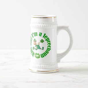 Jarra De Cerveza Bésame, soy un leprechaun