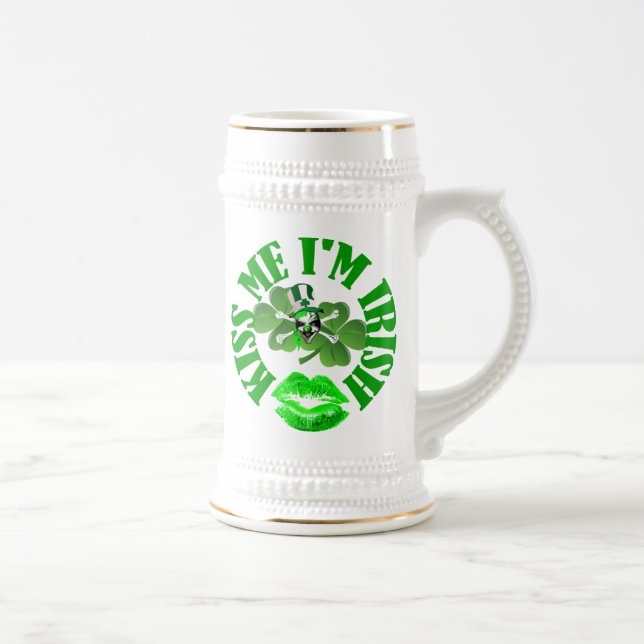 Jarra De Cerveza béseme que soy irlandés (Derecha)
