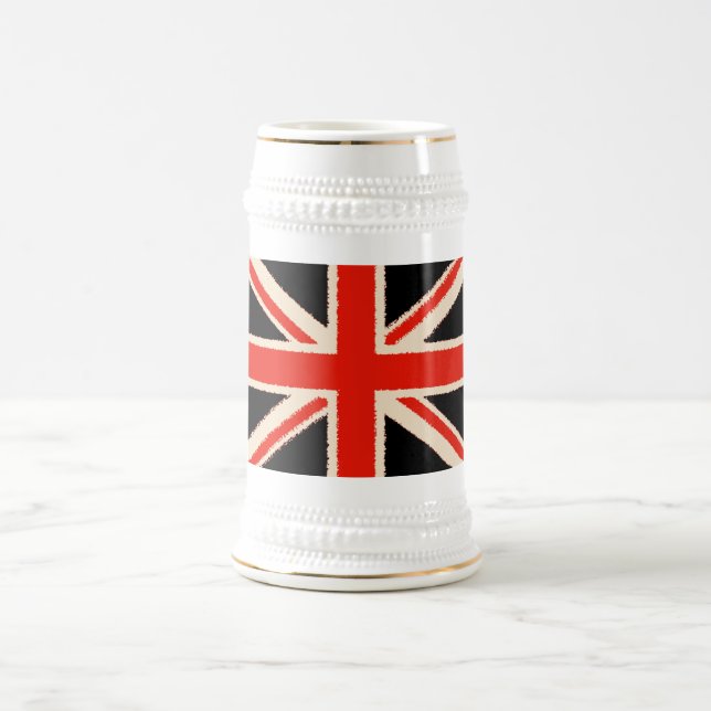 Jarra De Cerveza Black Union Jack (especie Style) (Centro)