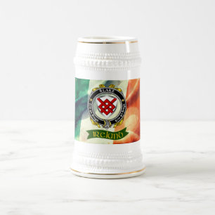Jarra De Cerveza Blake Personalized Irish Badge con bandera irlande