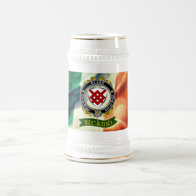 Jarra De Cerveza Blake Personalized Irish Badge con bandera irlande (Centro)