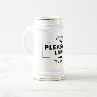 Jarra De Cerveza Blanco agradable del lago/oro Stein