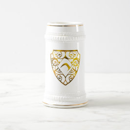 Jarra De Cerveza Blanco del club del diamante/oro 22 onza Stein