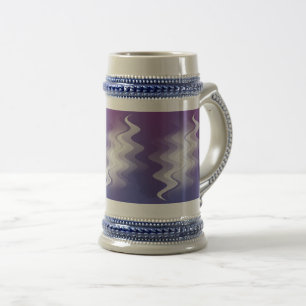 Jarra De Cerveza Blanco morado azul