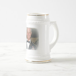 Jarra De Cerveza blanco/oro 22oz, Stein