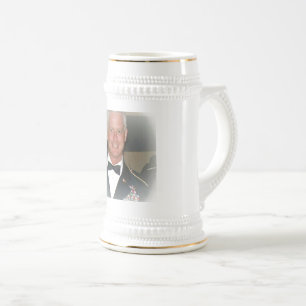 Jarra De Cerveza blanco/oro 22oz, Stein