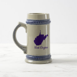 Jarra De Cerveza Blue and Gold West Virginia