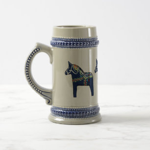 Jarra De Cerveza Blue Dala Horse Stein