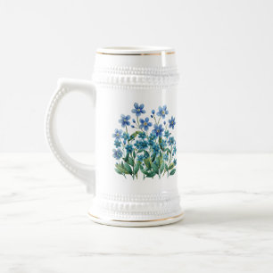 Jarra De Cerveza Blue Floral