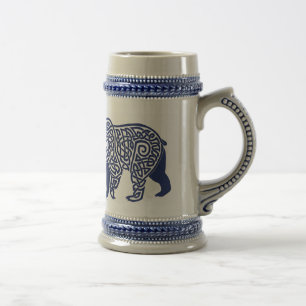 Jarra De Cerveza Blue Knotwork Bear Stein