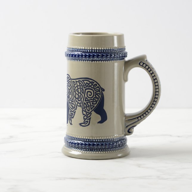 Jarra De Cerveza Blue Knotwork Bear Stein (Derecha)