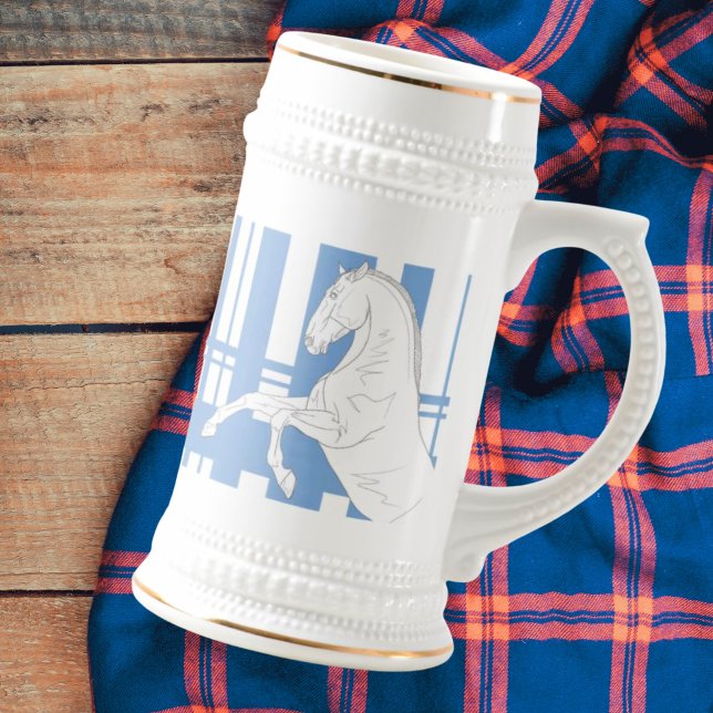 Jarra De Cerveza Blue Tartan Stallion Stein Mug (Subido por el creador)