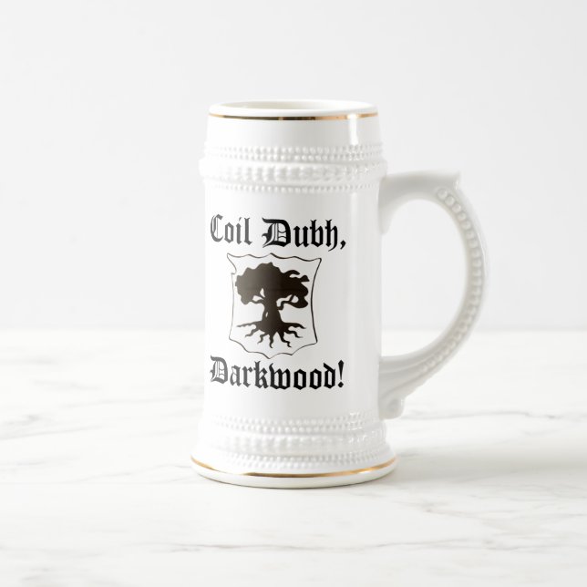 Jarra De Cerveza "Bobina Dubh, Darkwood!" Stein con el roble - (Derecha)