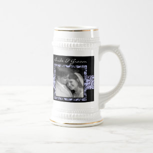Jarra De Cerveza Boda floral Stein Photo Gift