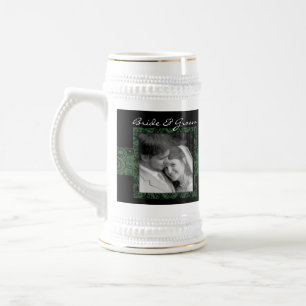 Jarra De Cerveza Boda floral Stein Photo Gift