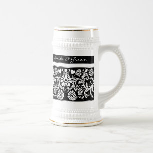 Jarra De Cerveza Boda Floral Vintage Cambiar a Cualquier Color