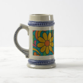 JARRA DE CERVEZA "BOLSA DE CAFÉ FLORAL"