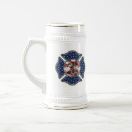Jarra De Cerveza Bombero patriótico