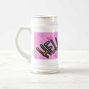 Jarra De Cerveza Bonito Rainbow Hello World