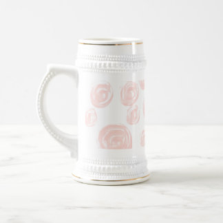 Jarra De Cerveza Bonito suave rosa rosado en blanco.