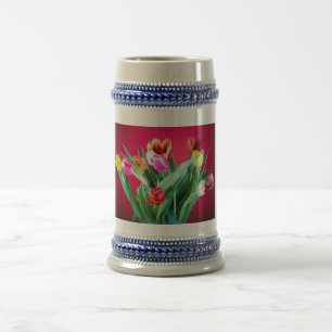 Jarra De Cerveza Bouquet de tulipanes en rojo