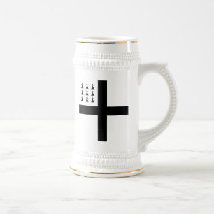 Jarra De Cerveza Bretaña Stein - cruz y armiño negros