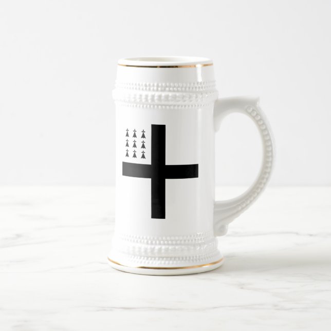 Jarra De Cerveza Bretaña Stein - cruz y armiño negros (Derecha)