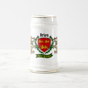 Jarra De Cerveza Brien/Bryan Irish Shield con Griffins Personalizad