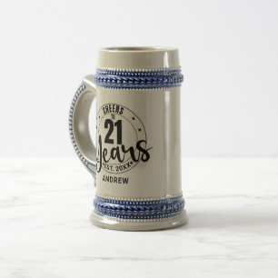 JARRA DE CERVEZA BRINDIS POR 21 AÑOS