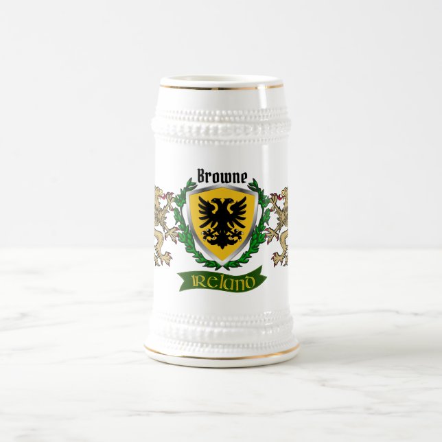 Jarra De Cerveza Browne Irish Shield personalizado (Centro)
