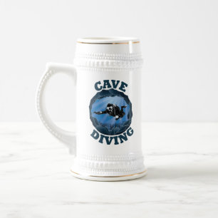 Jarra De Cerveza Buceo en cueva - Buceador subacuático